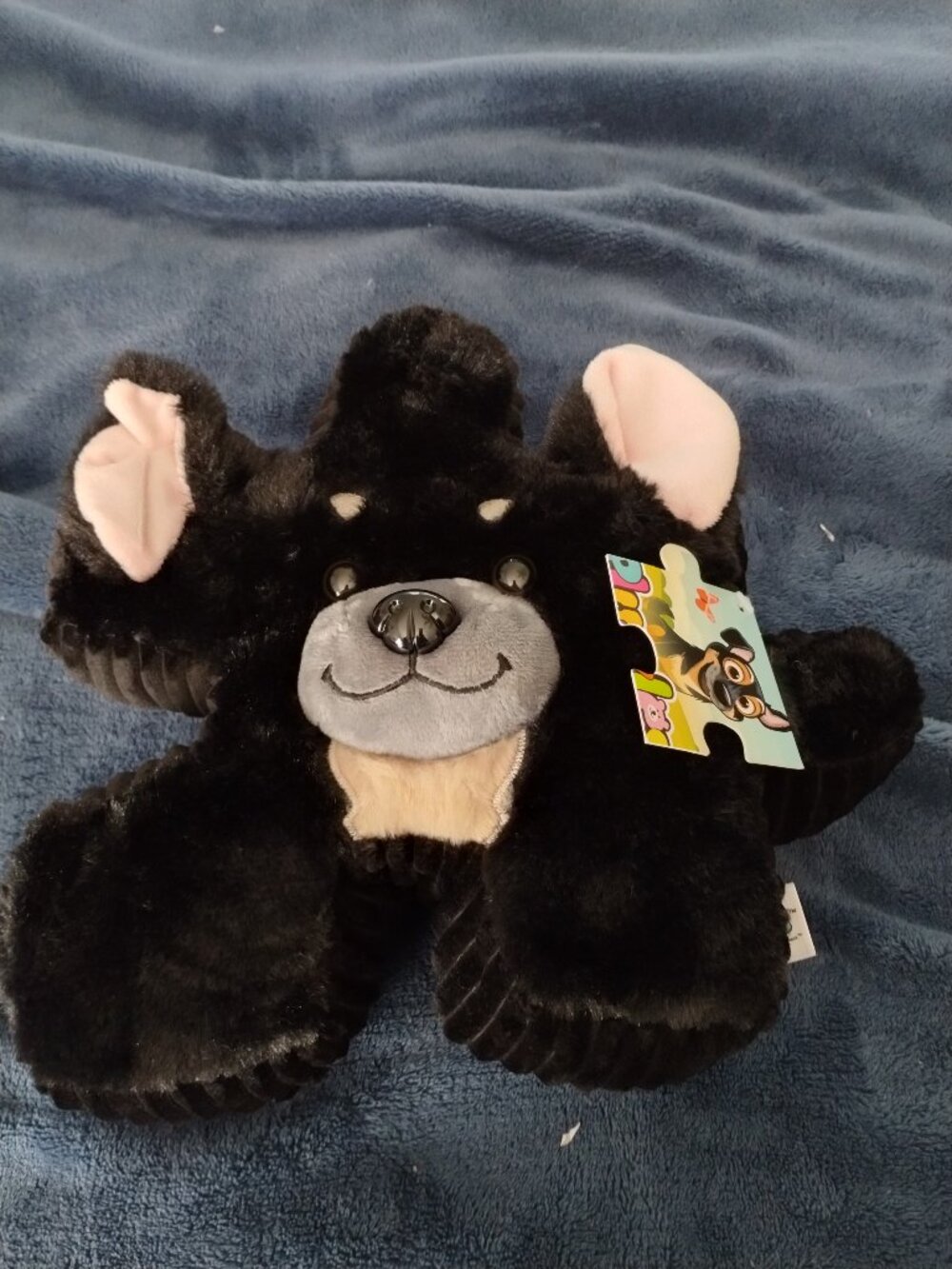 Milo the black Shephard plush toy( puzzle shape)
